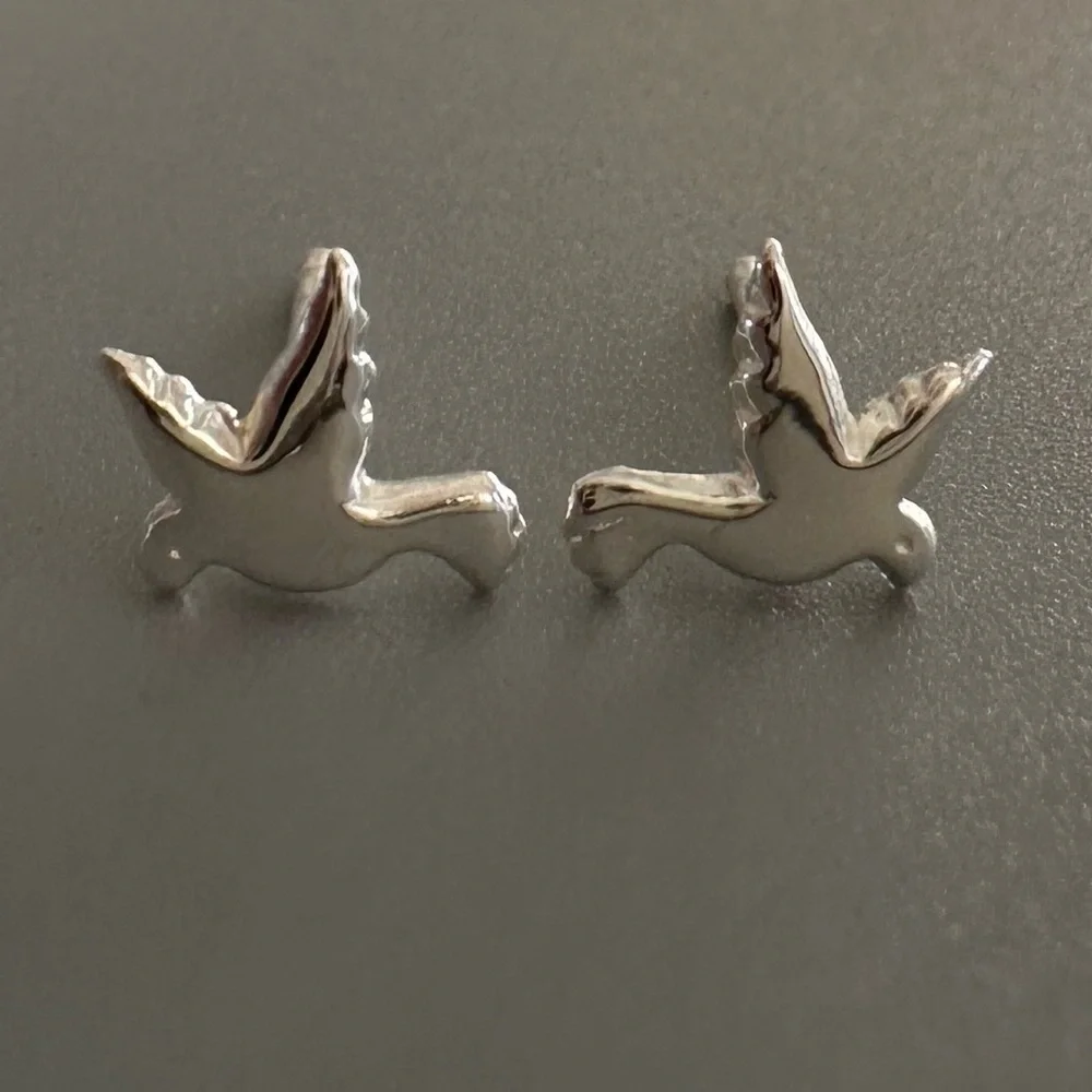 Sterling Silver Tiny Dove Bird Earrings